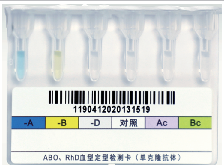 MG Card for ABO/RhD+Reverse Grouping